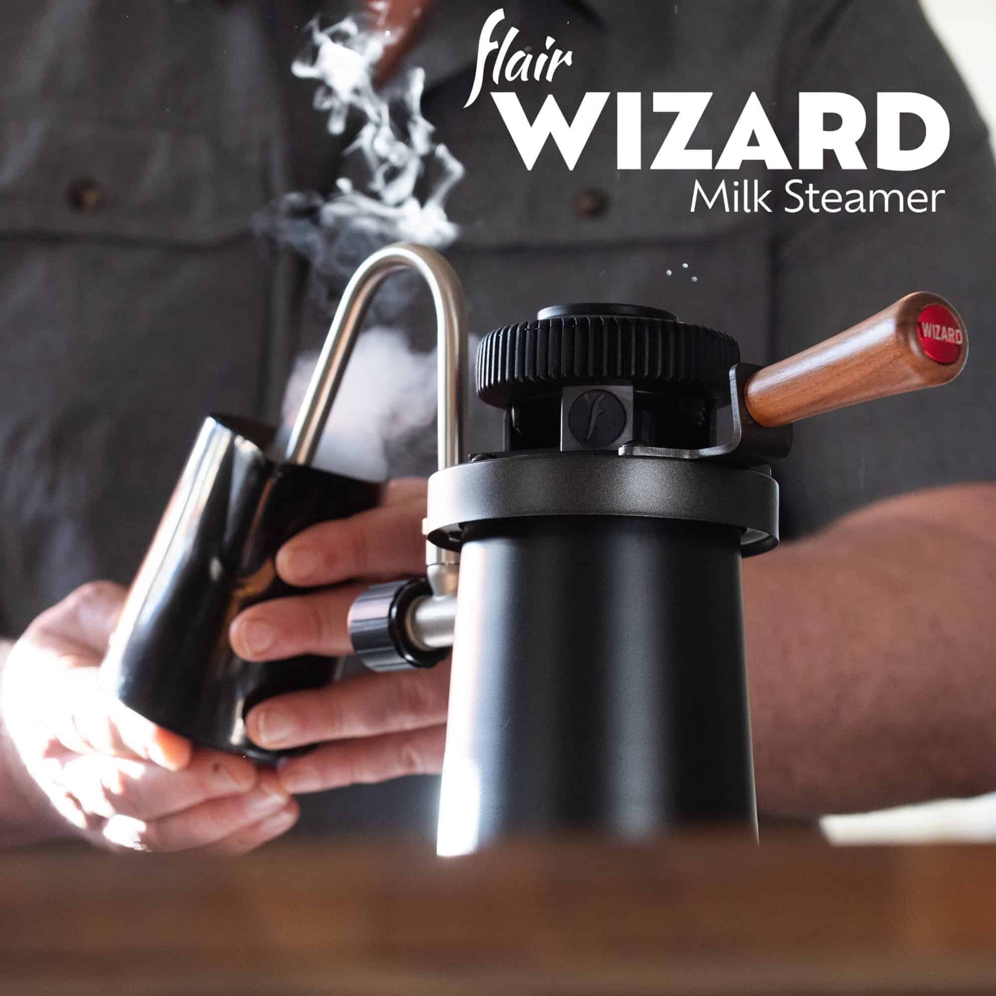 The Flair Wizard Steamer: Stovetop Milk Steaming Wand for Latte Art at Home